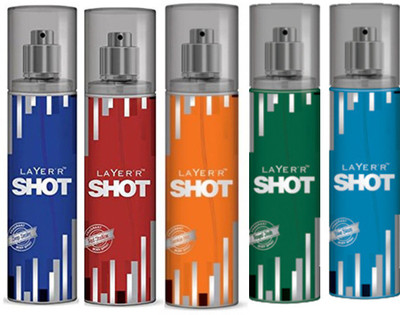 Layer'r Shot (Set Of 5) Red,Smokin,Royal,Blaze,Desire Deodorants Pack For Men Combo Set(Set of 5)
Layer'r Shot (Set Of 5) Red,Smokin,Royal,Blaze,Desire Deodorants Pack For Men Combo Set(Set of 5)