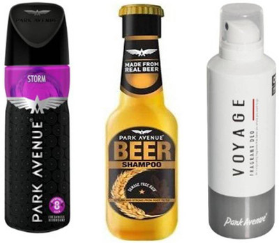 Park avenue Storm,Voyage,Damage Beer Shampoo Combo Set(Set of 3)