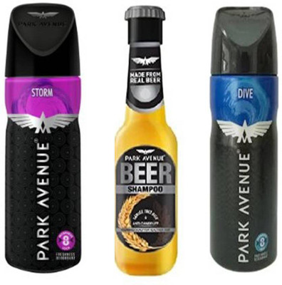 Park avenue Storm, Dive,Anti Dandruff Beer Shampoo Combo Set(Set of 3)
Park avenue Storm, Dive,Anti Dandruff Beer Shampoo Combo Set(Set of 3)