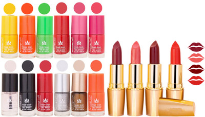 Aroma Care All About Nail 12 Piece Color Nail Lacquer Combo Set + 4 Rythm Creamy Matte Lipstick Combo 151(Set of 16)
Aroma Care All About Nail 12 Piece Color Nail Lacquer Combo Set + 4 Rythm Creamy Matte Lipstick Combo 151(Set of 16)