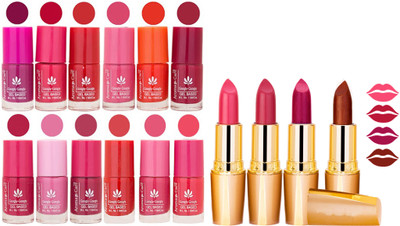Aroma Care 12 Piece Vibrant Color Nail Polish Combo Set With 4 Rythm Creamy Matte Lipstick Combo 09(Set of 16)
Aroma Care 12 Piece Vibrant Color Nail Polish Combo Set With 4 Rythm Creamy Matte Lipstick Combo 09(Set of 16)