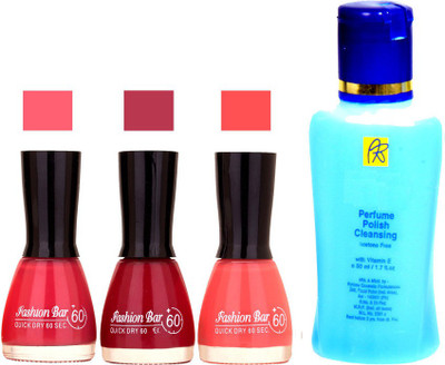 Fashion Bar Stengthening Nail Polish Remover And Pink,Mazanta,Lovley Pink Shades Nail Polish 52421(Set of 4)
Fashion Bar Stengthening Nail Polish Remover And Pink,Mazanta,Lovley Pink Shades Nail Polish 52421(Set of 4)