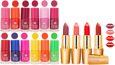 Aroma Care 12 Piece Vibrant Color Nail Polish Combo Set With 4 Rythm Creamy Matte Lipstick Combo 53(Set of 16)
Aroma Care 12 Piece Vibrant Color Nail Polish Combo Set With 4 Rythm Creamy Matte Lipstick Combo 53(Set of 16)