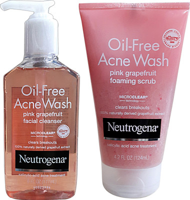 Neutrogena Oil-Free Acene Wash Pink Grapefruit Foaming Scrub & Facial Cleanser(Set of 2)
Neutrogena Oil-Free Acene Wash Pink Grapefruit Foaming Scrub & Facial Cleanser(Set of 2)
