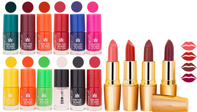 Aroma Care All About Nail 12 Piece Color Nail Lacquer Combo Set + 4 Rythm Creamy Matte Lipstick Combo 24(Set of 16)
Aroma Care All About Nail 12 Piece Color Nail Lacquer Combo Set + 4 Rythm Creamy Matte Lipstick Combo 24(Set of 16)