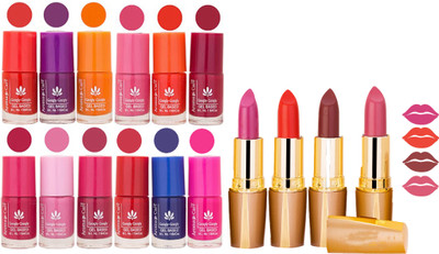 Aroma Care 12 Piece Vibrant Color Nail Polish Combo Set With 4 Rythm Creamy Matte Lipstick Combo 165(Set of 16)
Aroma Care 12 Piece Vibrant Color Nail Polish Combo Set With 4 Rythm Creamy Matte Lipstick Combo 165(Set of 16)