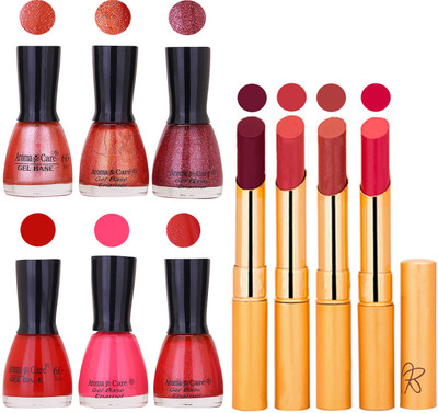 Aroma Care Candi Bottle Nail Polish Combo with Rytm Popular Lipstick Combo Set-28(Set of 10)
Aroma Care Candi Bottle Nail Polish Combo with Rytm Popular Lipstick Combo Set-28(Set of 10)