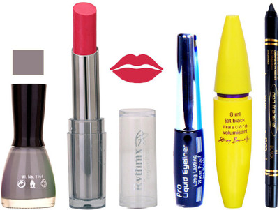 Rythmx Intense Matte Hot Redish pink Shade Lipstick, Grey Nail Polish,Black Eyeliner,Mascara, And Stay On Black Kajal 7335(Set of 5)
Rythmx Intense Matte Hot Redish pink Shade Lipstick, Grey Nail Polish,Black Eyeliner,Mascara, And Stay On Black Kajal 7335(Set of 5)