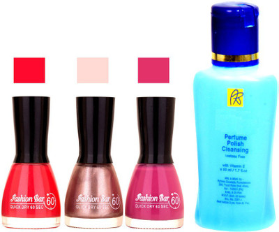 Fashion Bar Stengthening Nail Polish Remover And Pink,Light Silver ,Voilet Purple Shades Nail Polish 52431(Set of 4)
Fashion Bar Stengthening Nail Polish Remover And Pink,Light Silver ,Voilet Purple Shades Nail Polish 52431(Set of 4)