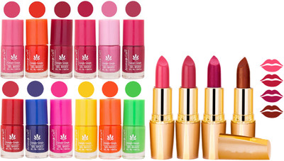Aroma Care 12 Piece Vibrant Color Nail Polish Combo Set With 4 Rythm Creamy Matte Lipstick Combo 15(Set of 16)
Aroma Care 12 Piece Vibrant Color Nail Polish Combo Set With 4 Rythm Creamy Matte Lipstick Combo 15(Set of 16)