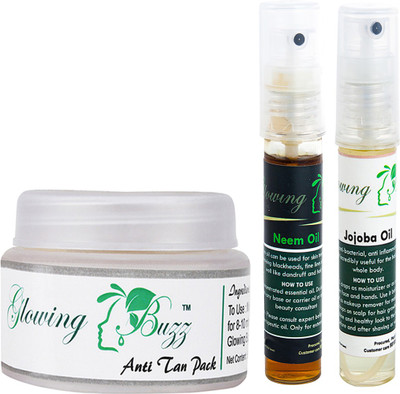 Glowing Buzz Combo of 1 Natural Anti Tan Pack for Face, Dark Under Arms and Hands, 1 Neem Essential Oil and 1 Jojoba Essential Oil(Set of 3)
Glowing Buzz Combo of 1 Natural Anti Tan Pack for Face, Dark Under Arms and Hands, 1 Neem Essential Oil and 1 Jojoba Essential Oil(Set of 3)