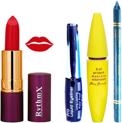 Rythmx Lipstick ,Black Eyeliner,Kajal, Jet Mascara Makeup Combo Pack(Set of 4)
Rythmx Lipstick ,Black Eyeliner,Kajal, Jet Mascara Makeup Combo Pack(Set of 4)
