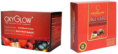 Oxyglow Golden Glowmutli Fruit Bleach & Kesar Fairness Glow Facial Kit 165gm(Set of 2)
Oxyglow Golden Glowmutli Fruit Bleach & Kesar Fairness Glow Facial Kit 165gm(Set of 2)