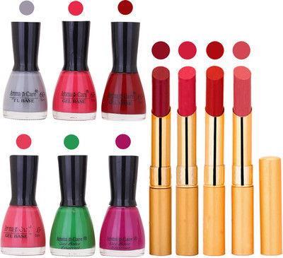 Aroma Care Candi Bottle Nail Polish Combo with Rytm Popular Lipstick Combo Set-41(Set of 10)
Aroma Care Candi Bottle Nail Polish Combo with Rytm Popular Lipstick Combo Set-41(Set of 10)