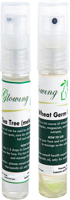 Glowing Buzz Combo of 1 Tea Tree Essential Oil and 1 WheatGerm Essential Oil(Set of 2)