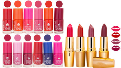 Aroma Care All About Nail 12 Piece Color Nail Lacquer Combo Set + 4 Rythm Creamy Matte Lipstick Combo 11(Set of 16)
Aroma Care All About Nail 12 Piece Color Nail Lacquer Combo Set + 4 Rythm Creamy Matte Lipstick Combo 11(Set of 16)