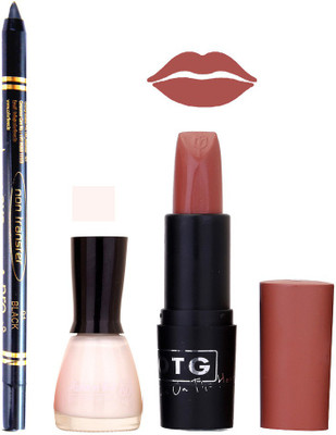 Fashion Bar Nail Polish , OTG Lipstick , Black Kajal Combo 129(Set of 3)