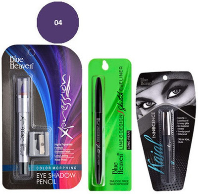 Blue Heaven Line Design Sketch Eyeliner , Xpression Eye Shadow Pencil 04 & Innocence Kajal(Set of 3)
Blue Heaven Line Design Sketch Eyeliner , Xpression Eye Shadow Pencil 04 & Innocence Kajal(Set of 3)