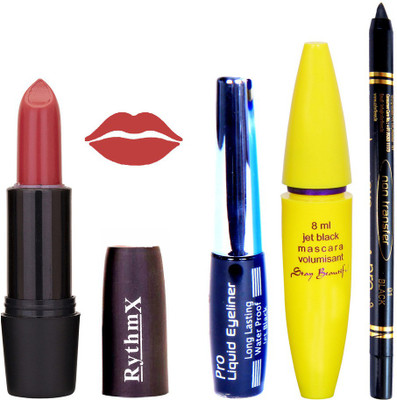 Rythmx Gajri Shade Lipstick Bold Look Eyeliner Black kajal Magnum Beauty Maskara Kit 10106(Set of 4)
Rythmx Gajri Shade Lipstick Bold Look Eyeliner Black kajal Magnum Beauty Maskara Kit 10106(Set of 4)