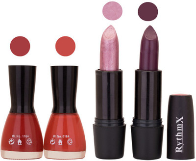 Rythmx FB NAIL POLISHES BLACK LIPSTICKS IMPORTANT COMBO 50(Set of 4)