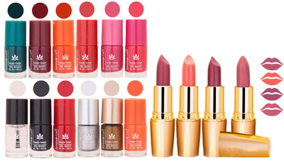 Aroma Care 12 Piece Vibrant Color Nail Polish Combo Set With 4 Rythm Creamy Matte Lipstick Combo 64(Set of 16)
Aroma Care 12 Piece Vibrant Color Nail Polish Combo Set With 4 Rythm Creamy Matte Lipstick Combo 64(Set of 16)