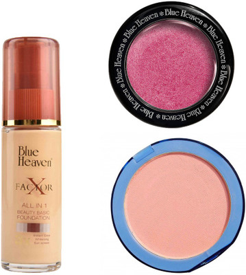 Blue Heaven X Factor Foundation (Natural), Silk On Face Compact (Skin) & Diamond Blush on 506(Set of 3)
Blue Heaven X Factor Foundation (Natural), Silk On Face Compact (Skin) & Diamond Blush on 506(Set of 3)