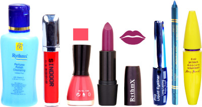 Rythmx Jamini Mauve Lipstick Light Pink Nail Polish Remover Eye Liner Sindoor Pro Non Transfer Turquoise Blue Kajal Maskara Color Bomb Kit 1851(Set of 7)
Rythmx Jamini Mauve Lipstick Light Pink Nail Polish Remover Eye Liner Sindoor Pro Non Transfer Turquoise Blue Kajal Maskara Color Bomb Kit 1851(Set of 7)