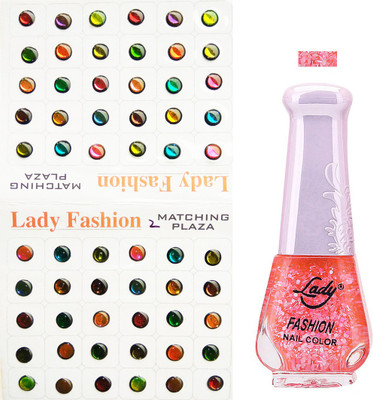 Lady Fashion Nail Polish And Bindi 0803201724(Set of 2)