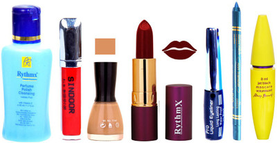 Rythmx Lipstick ,Polish Remover, Sindoor, Nail Polish,EyeLiner,Turqoise Blue Kajal, Mascara, Makeup kit Combo 14061(Set of 7)
Rythmx Lipstick ,Polish Remover, Sindoor, Nail Polish,EyeLiner,Turqoise Blue Kajal, Mascara, Makeup kit Combo 14061(Set of 7)