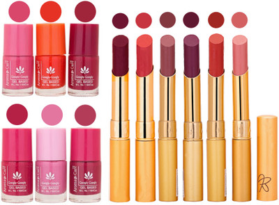 Aroma Care Quick Dry Nail Polish and Rythm Lipstick Combo 1803202005(Set of 12)