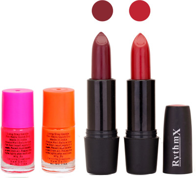 Rythmx FB RYTH BLK LIPSTICKS AND NAIL POLISH IMPORTANT COMBO 015(Set of 4)