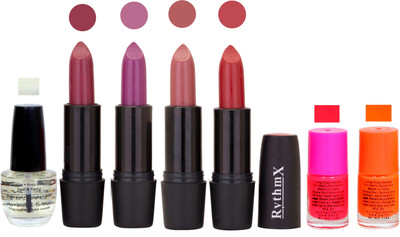 Rythmx GSR RYTH BLK LIPSTICKS AND NAIL POLISH IMPORTANT COMBO 075(Set of 7)