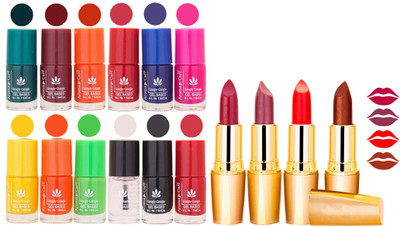 Aroma Care Gel Nail Polish Set Quick Dry, Long Lasting and Creamy Matte Lipstick Combo 62(Set of 16)
Aroma Care Gel Nail Polish Set Quick Dry, Long Lasting and Creamy Matte Lipstick Combo 62(Set of 16)