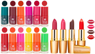Aroma Care All About Nail 12 Piece Color Nail Lacquer Combo Set + 4 Rythm Creamy Matte Lipstick Combo 192(Set of 16)
Aroma Care All About Nail 12 Piece Color Nail Lacquer Combo Set + 4 Rythm Creamy Matte Lipstick Combo 192(Set of 16)