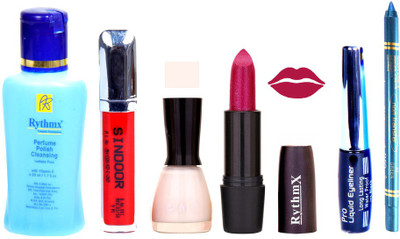 Rythmx Shimmer Mazanta Lipstick White Nail Polish Remover Eye Liner Sindoor Turquoise Blue Kajal Combo Kit 8880(Set of 6)
Rythmx Shimmer Mazanta Lipstick White Nail Polish Remover Eye Liner Sindoor Turquoise Blue Kajal Combo Kit 8880(Set of 6)