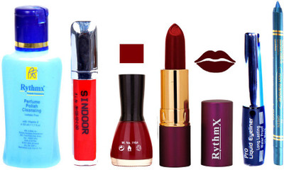 Rythmx Purple Lipstick ,Polish Remover, Sindoor, Nail Polish,EyeLiner, Remover,Turqoise Blue Kajal, Makeup kit Combo 12011(Set of 6)
Rythmx Purple Lipstick ,Polish Remover, Sindoor, Nail Polish,EyeLiner, Remover,Turqoise Blue Kajal, Makeup kit Combo 12011(Set of 6)