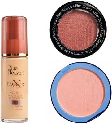 Blue Heaven X Factor Foundation (Natural), Silk On Face Compact (Skin) & Diamond Blush on 502(Set of 3)
Blue Heaven X Factor Foundation (Natural), Silk On Face Compact (Skin) & Diamond Blush on 502(Set of 3)