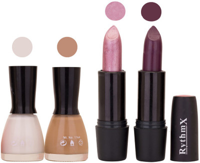 Rythmx FB NAIL POLISHES BLACK LIPSTICKS IMPORTANT COMBO 58(Set of 4)