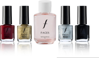 Faces Splash Nail Enamel Marooned+All That Glitters+Sparkles+Black Beauty+Nail Enamel Remover(Set of 5)
Faces Splash Nail Enamel Marooned+All That Glitters+Sparkles+Black Beauty+Nail Enamel Remover(Set of 5)