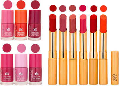 Aroma Care Quick Dry Nail Polish and Rythm Lipstick Combo 1803201980(Set of 12)