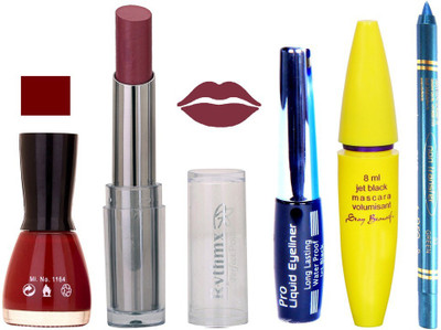 Rythmx Intense Matte Purple Shade Lipstick, Cherry Red Nail Polish,Black Eyeliner,Mascara, And Turquoise Blue Kajal 61Turquoise Blue(Set of 5)
Rythmx Intense Matte Purple Shade Lipstick, Cherry Red Nail Polish,Black Eyeliner,Mascara, And Turquoise Blue Kajal 61Turquoise Blue(Set of 5)
