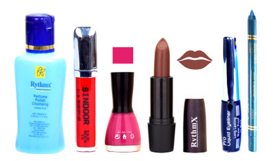 Rythmx Chaclaty Brown Lipstick Voilet Purple Nail Polish Remover Eye Liner Sindoor Turquoise Blue Kajal Combo Kit 8901(Set of 6)
Rythmx Chaclaty Brown Lipstick Voilet Purple Nail Polish Remover Eye Liner Sindoor Turquoise Blue Kajal Combo Kit 8901(Set of 6)