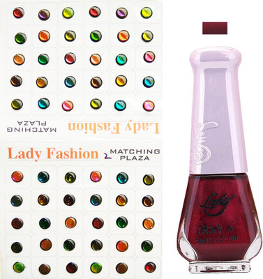 Lady Fashion Nail Polish And Bindi 0803201704(Set of 2)