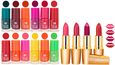 Aroma Care 12 Piece Vibrant Color Nail Polish Combo Set With 4 Rythm Creamy Matte Lipstick Combo 21(Set of 16)
Aroma Care 12 Piece Vibrant Color Nail Polish Combo Set With 4 Rythm Creamy Matte Lipstick Combo 21(Set of 16)