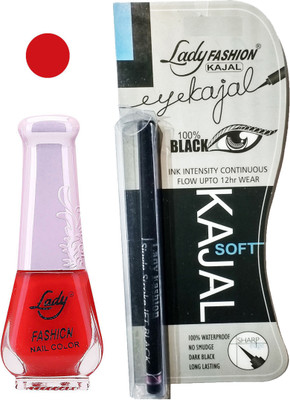Lady Fashion Nail Polish and Kajal Combo 2010201623(Set of 2)