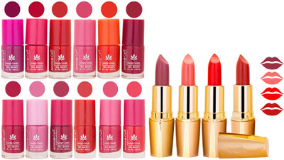 Aroma Care 12 Piece Vibrant Color Nail Polish Combo Set With 4 Rythm Creamy Matte Lipstick Combo 47(Set of 16)
Aroma Care 12 Piece Vibrant Color Nail Polish Combo Set With 4 Rythm Creamy Matte Lipstick Combo 47(Set of 16)
