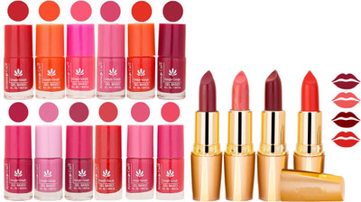 Aroma Care All About Nail 12 Piece Color Nail Lacquer Combo Set + 4 Rythm Creamy Matte Lipstick Combo 145(Set of 16)
Aroma Care All About Nail 12 Piece Color Nail Lacquer Combo Set + 4 Rythm Creamy Matte Lipstick Combo 145(Set of 16)