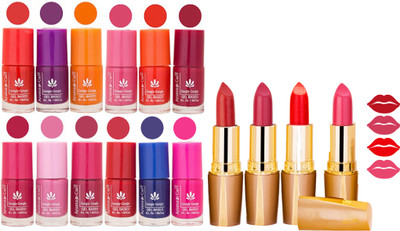 Aroma Care 12 Piece Vibrant Color Nail Polish Combo Set With 4 Rythm Creamy Matte Lipstick Combo 184(Set of 16)
Aroma Care 12 Piece Vibrant Color Nail Polish Combo Set With 4 Rythm Creamy Matte Lipstick Combo 184(Set of 16)