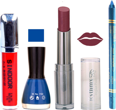 Rythmx Lipstick Sindoor,Nail Polish,Turquois Blue Kajal Makeup Pack Combo 611(Set of 4)
Rythmx Lipstick Sindoor,Nail Polish,Turquois Blue Kajal Makeup Pack Combo 611(Set of 4)