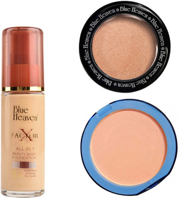 Blue Heaven X Factor Foundation (Natural), Silk On Face Compact (Blush) & Diamond Blush on 505(Set of 3)
Blue Heaven X Factor Foundation (Natural), Silk On Face Compact (Blush) & Diamond Blush on 505(Set of 3)